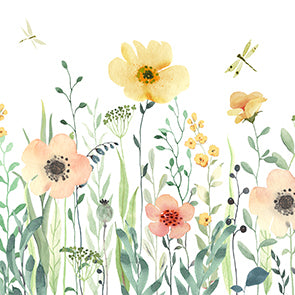 Braun + Company Servietten Sunny Meadow, mehrfarbig – 33 × 33 cm, 2-lagig – 20 Stück