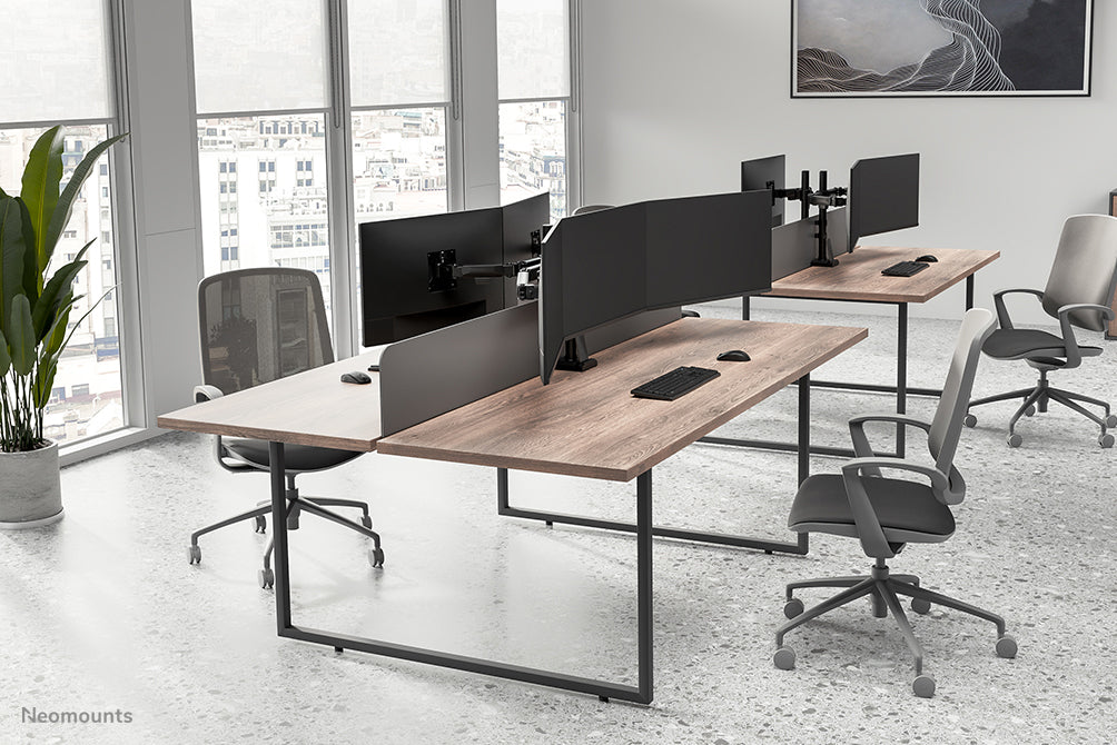 Neomounts NERO DS60-600BL3 – Monitorarm, 3 Monitore, Tischklemme, bis 27", VESA 75 × 75/100 × 100 mm, 6 kg
