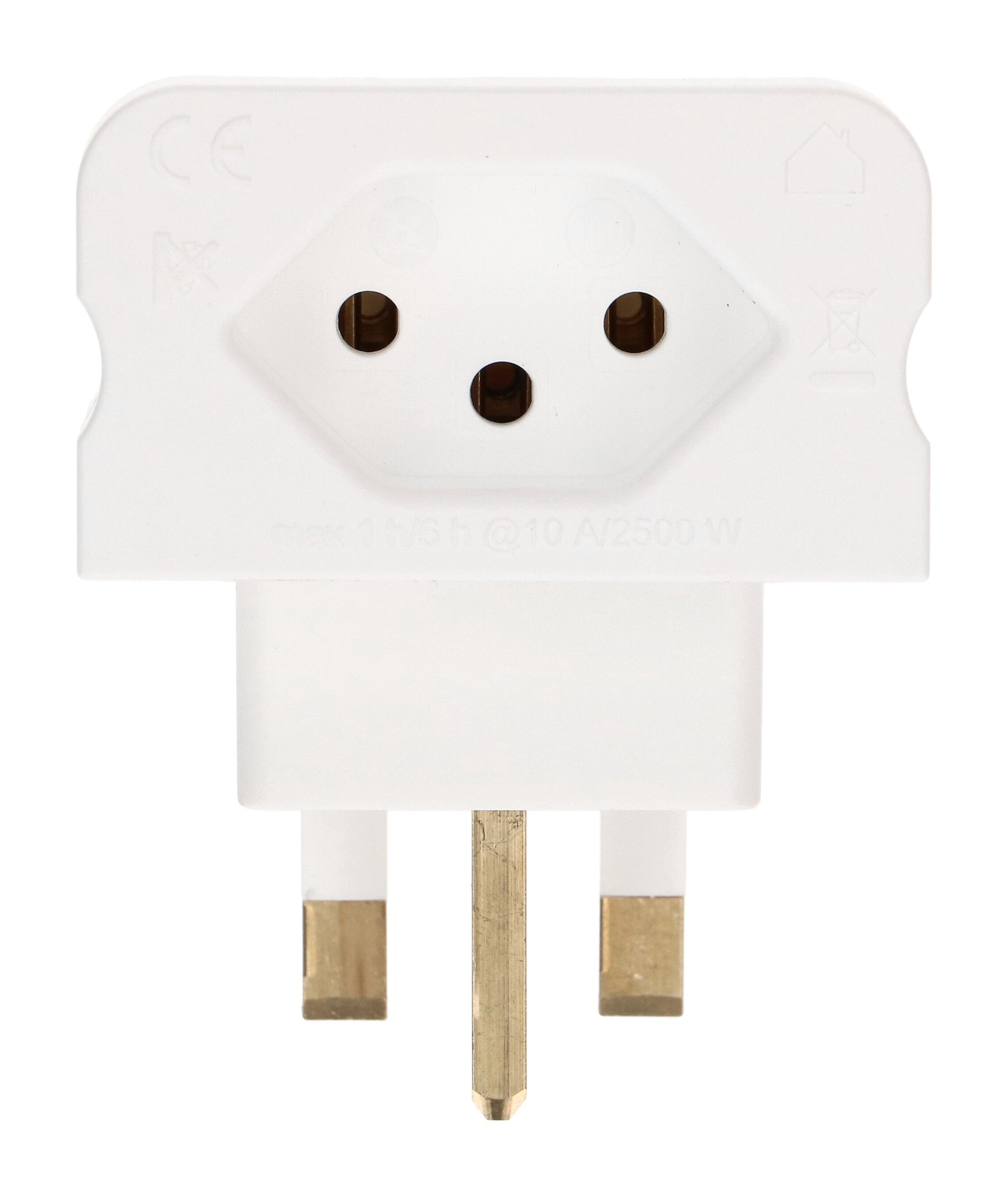Max Hauri AG Max Hauri – Reiseadapter – von Typ 13 zu Typ G – geerdet – weiss – 1 Stk.