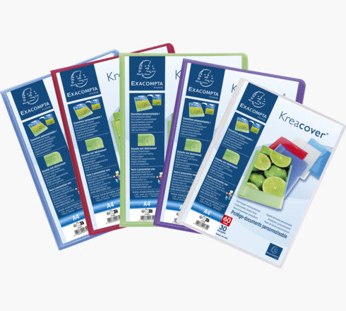 Exacompta Sichtbuch, für A4, 30 Hüllen – Polypropylen (PP) – mehrfarbig, 12er-Pack