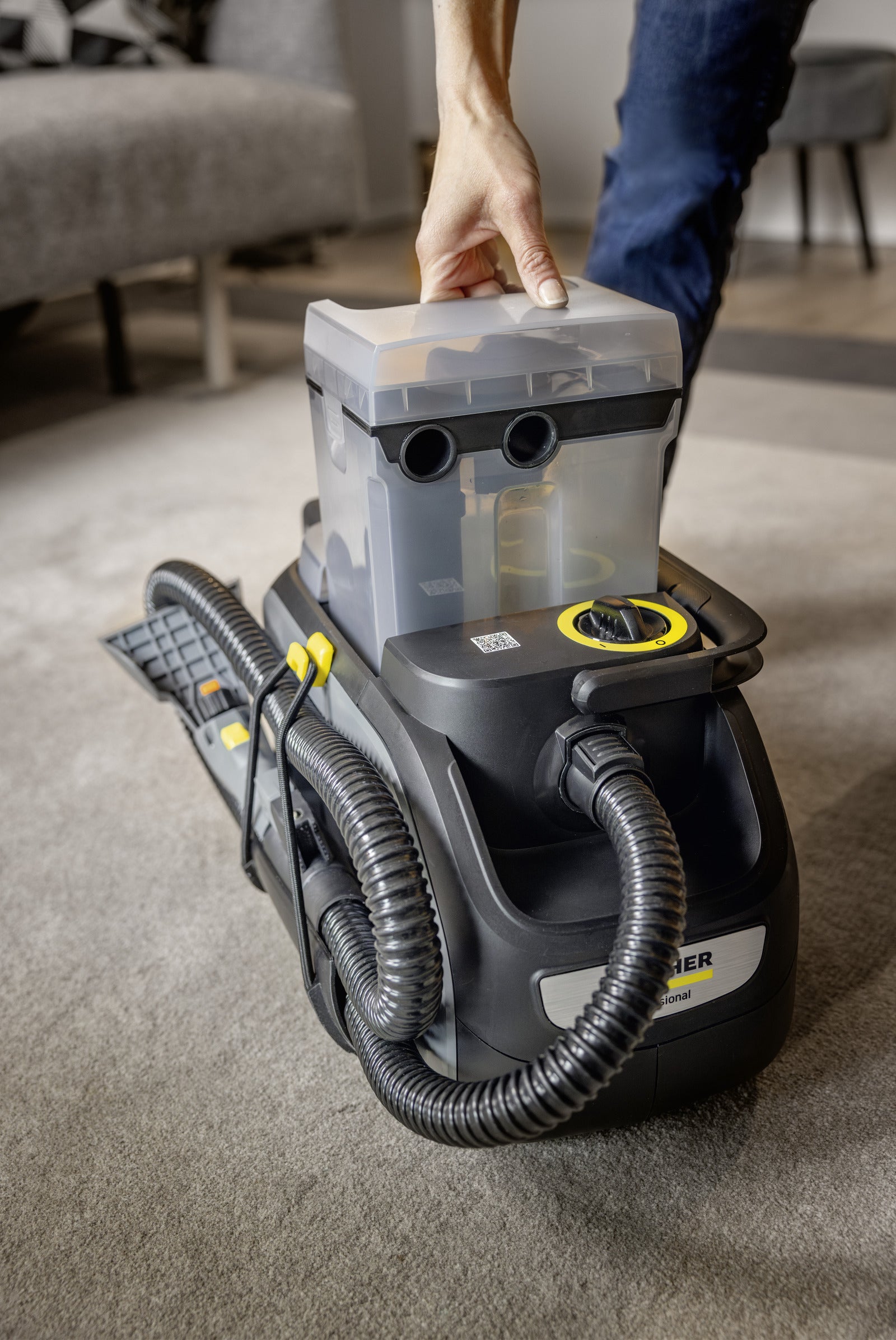 Kärcher Absauganlage Puzzi – 2,9 l, Akkubetrieb, Schlauch 1,9 m, 36 V