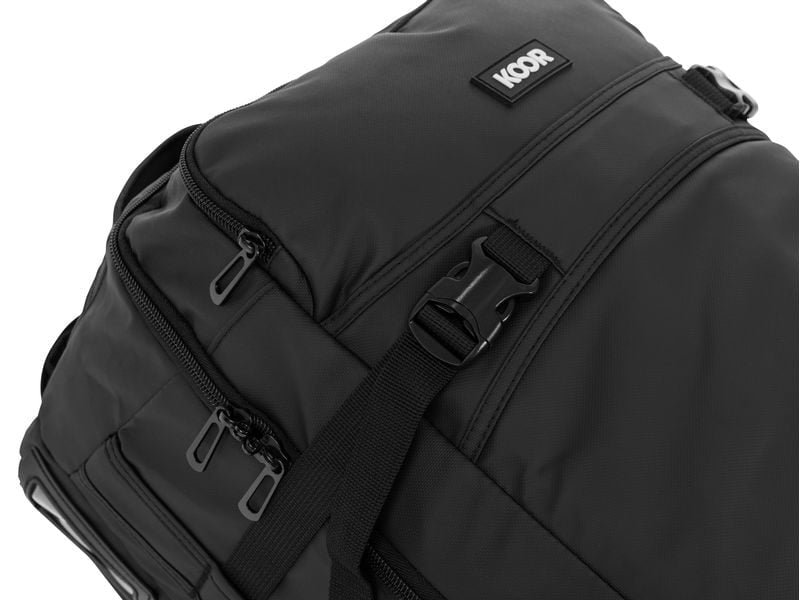 KOOR Handgepäck-Trolley JIIBS 50 – 50 l, Weichschale rPET, 2 Rollen, Schwarz, 32 × 55 × 24 cm