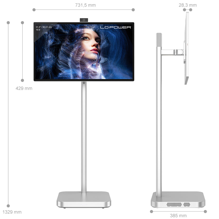 LC-Power Tragbarer Monitor – LC-M32S4K, 3840 × 2160, Silber