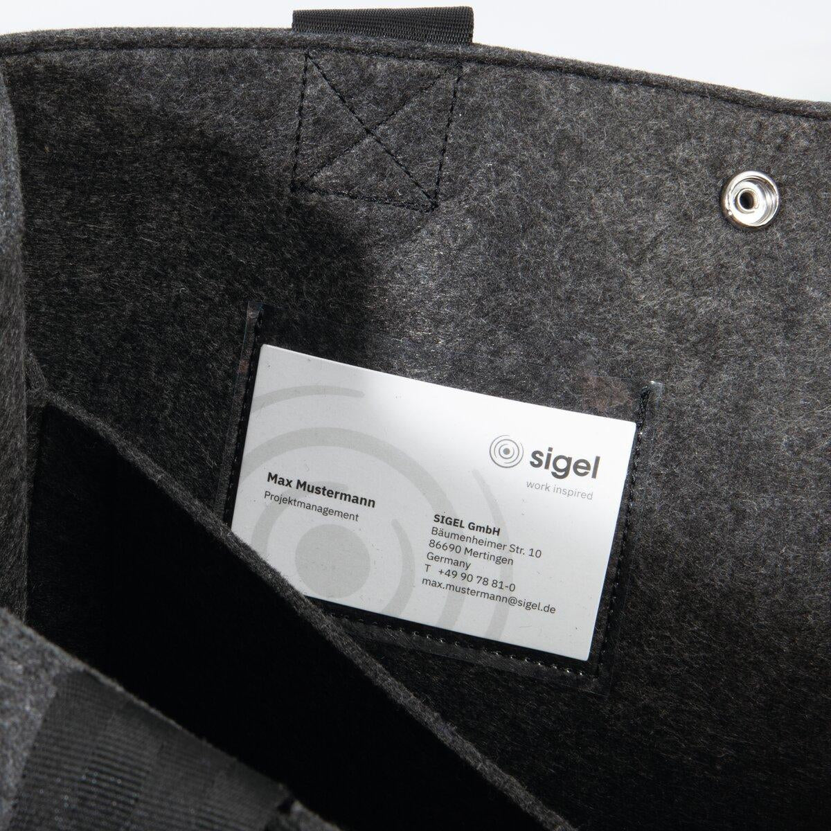 Sigel Notebook-Tasche für Notebooks bis 15,4" – PET-Filz, mit Druckknopf – Grau