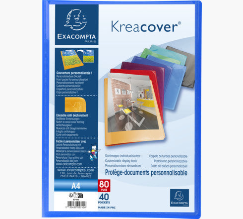 Exacompta Sichtbuch Kreacover A4, 40 Hüllen, PP, assortiert – 12 Stück