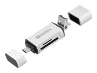 Sandberg USB-Kartenleser USB-C/USB-A/Micro-USB – SD, microSD – USB 3.2 Gen 1 (5 Gbit/s) – Silber