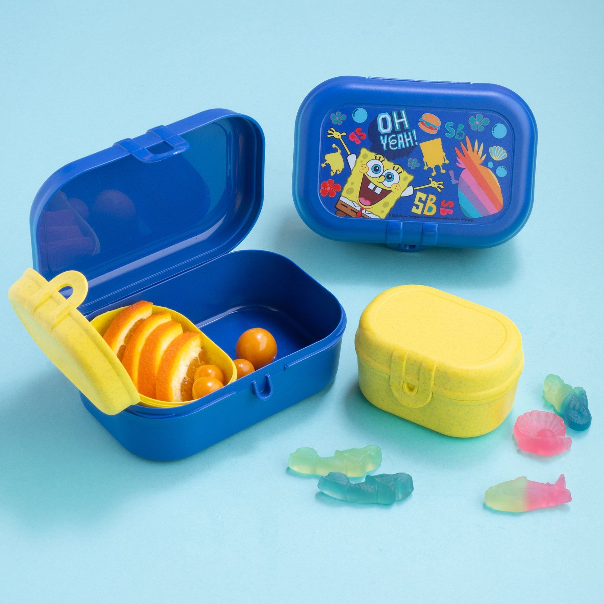 Koziol – Lunchbox 15,1 × 10,8 × 6 cm, Biokunststoff, Mehrfarbig, 3er-Set