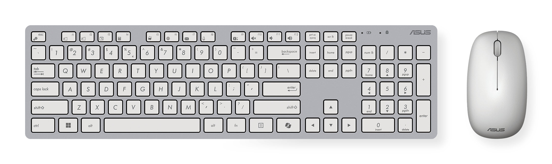ASUS W5000 – Tastatur-Maus-Set – 2,4 GHz (Empfänger) – Weiss