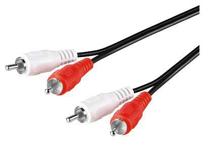 Microconnect Cinch-Kabel (2×) – Stecker zu Stecker – 0,5 m, Schwarz