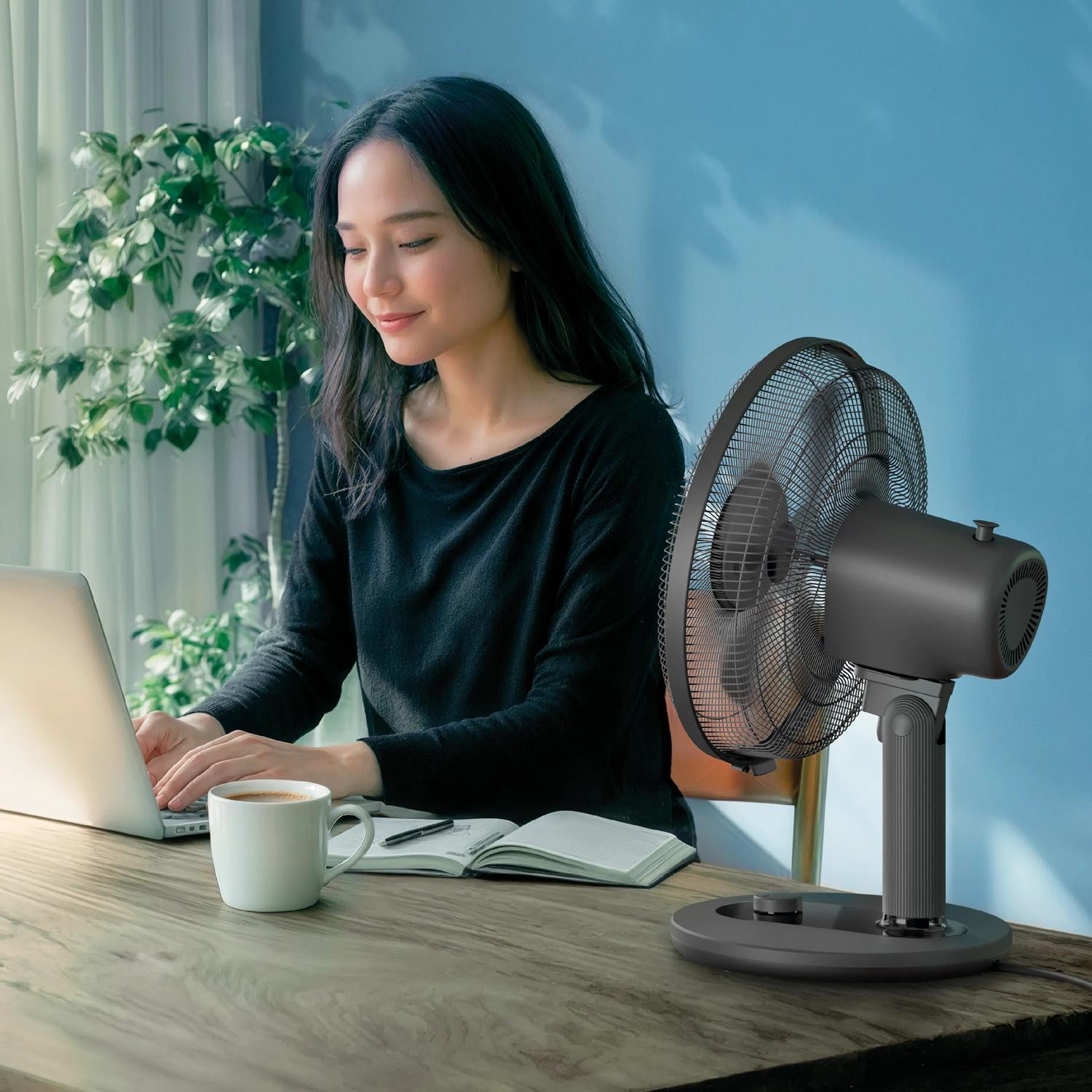 Philips Tischventilator CX1030/01 – 35 cm, 3 Stufen, oszillierend, 35 W, 45 dB(A), Schwarz