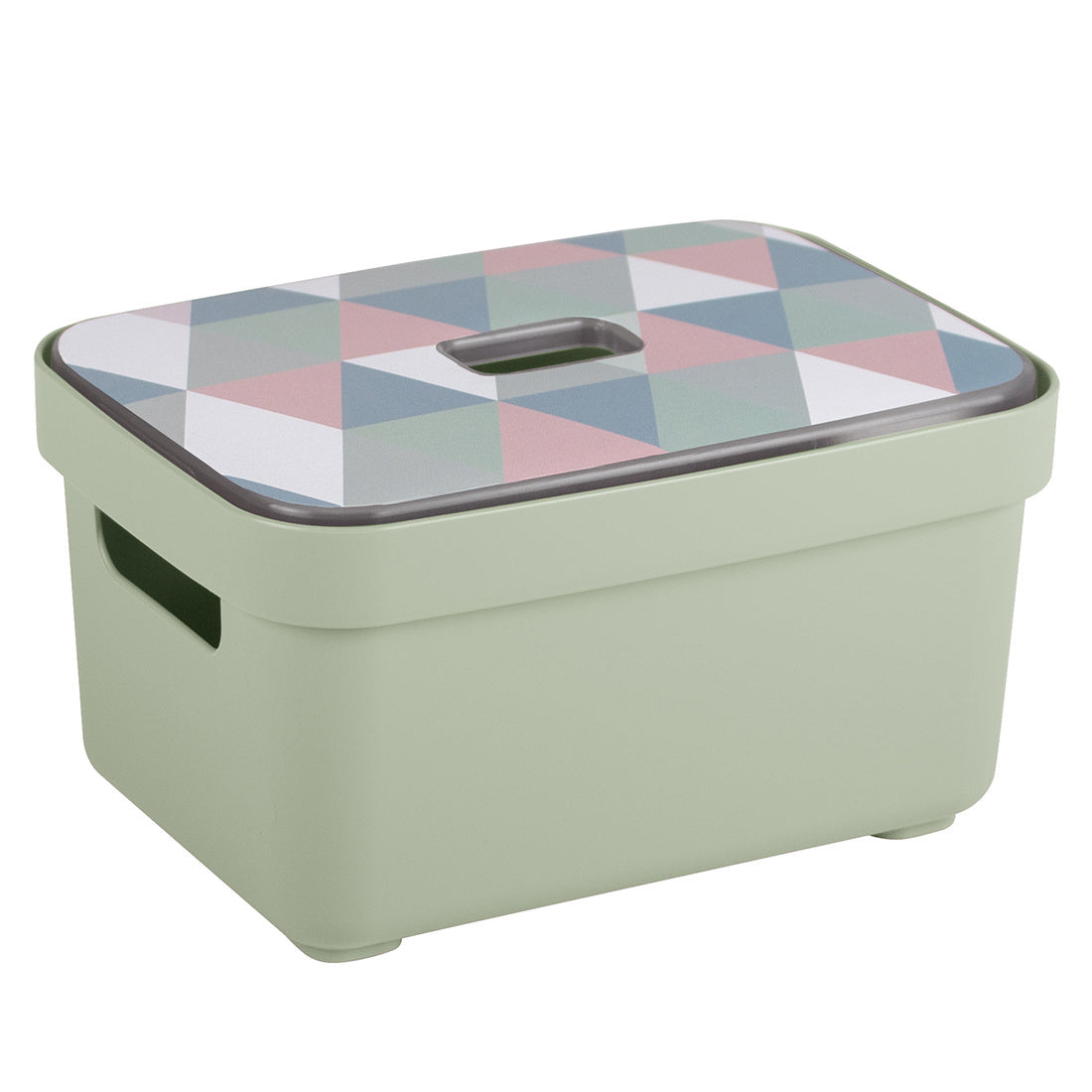 Sigma home Aufbewahrungsbox 2,5 l ohne Deckel – Kunststoff – Grün – stapelbar, mit Griff – 177 × 128 × 93 mm