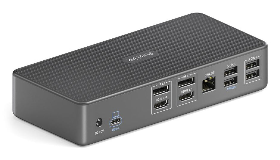PureLink VL-D210DL Dockingstation – USB-C, 2× DP, 2× HDMI, 4× USB-A, 2× USB-C, 96 W PD, für Universalgeräte