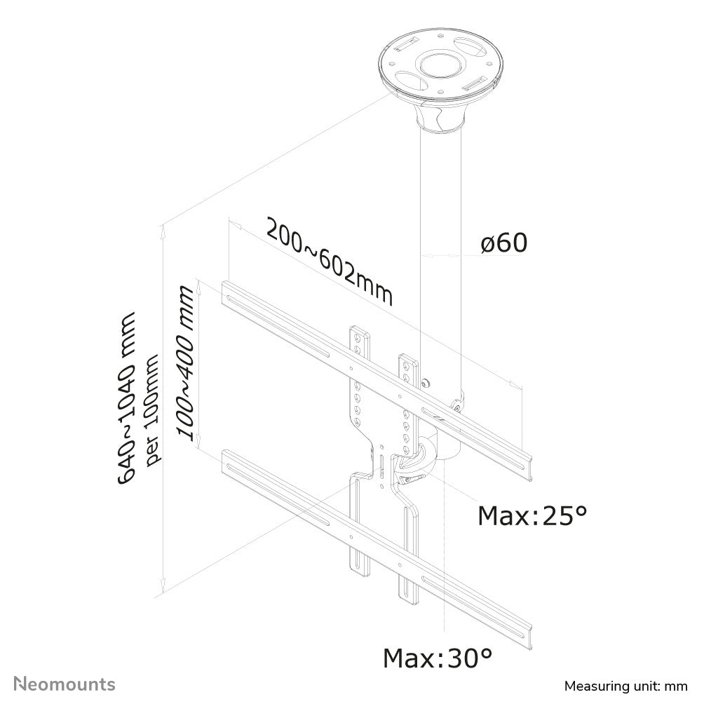 Neomounts FPMA-C400BLACK – Wandhalterung, drehbar, bis 60", VESA 600×400, bis 35 kg, schwarz