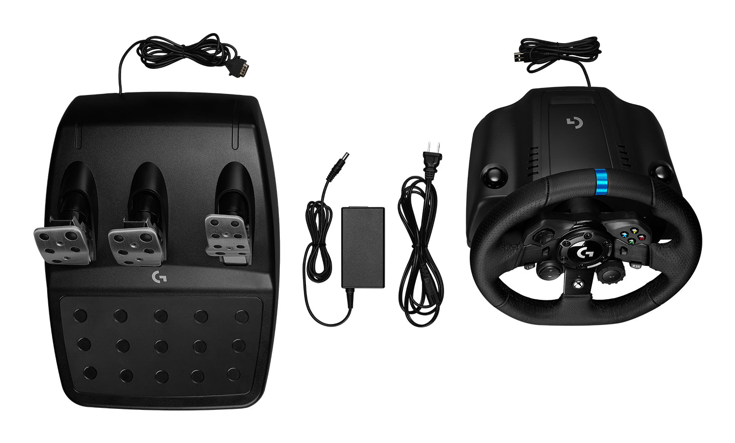 Logitech G G923 – Lenkrad + Pedale – USB (kabelgebunden), Force-Feedback, 900°, Schwarz – für PC, PS4 & PS5