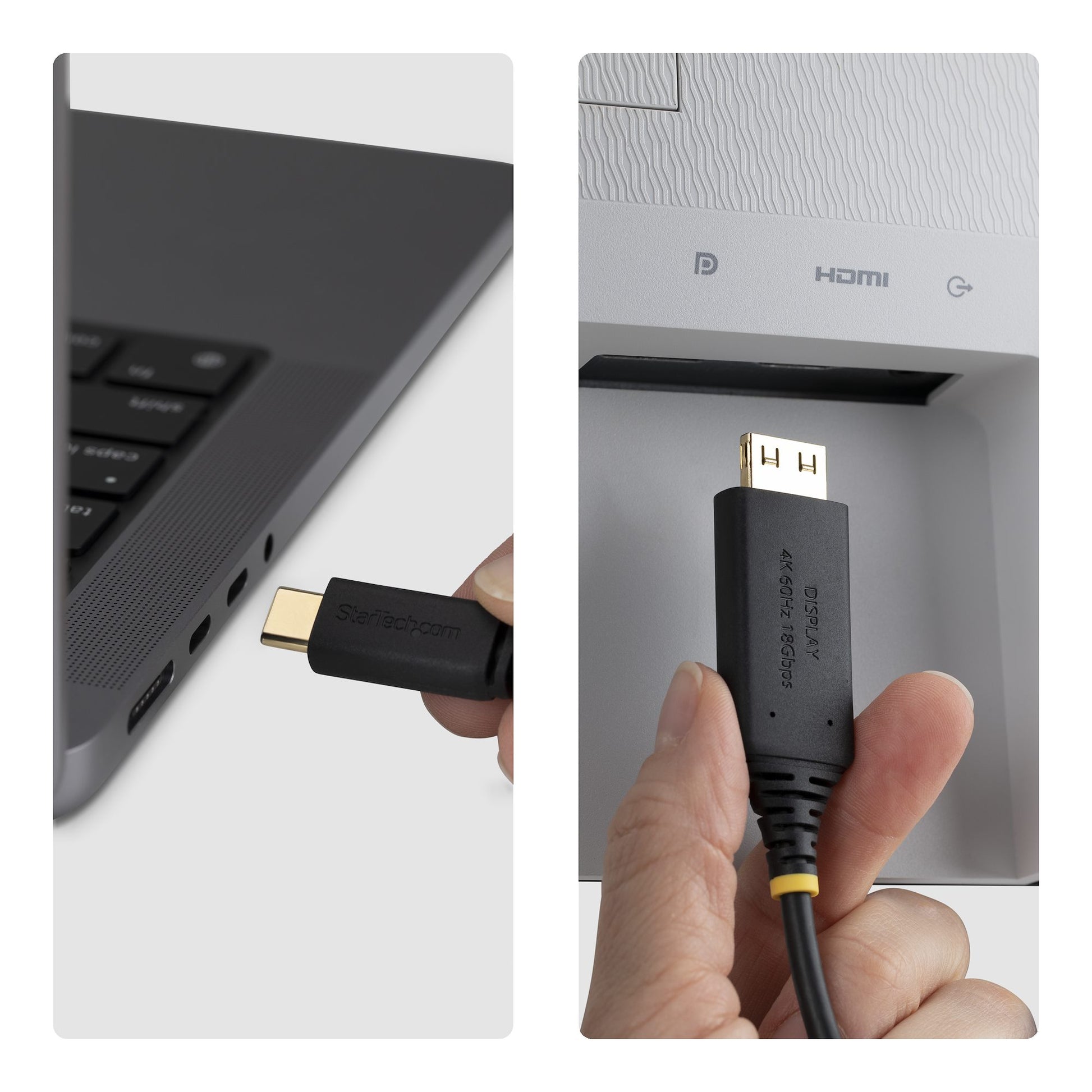 StarTech.com 1M-USBC-HDMI-4K60-G USB-C zu HDMI Kabel – 4K (3840 × 2160) @ 60 Hz, 1 m, HDMI 2.0, HDR – Schwarz