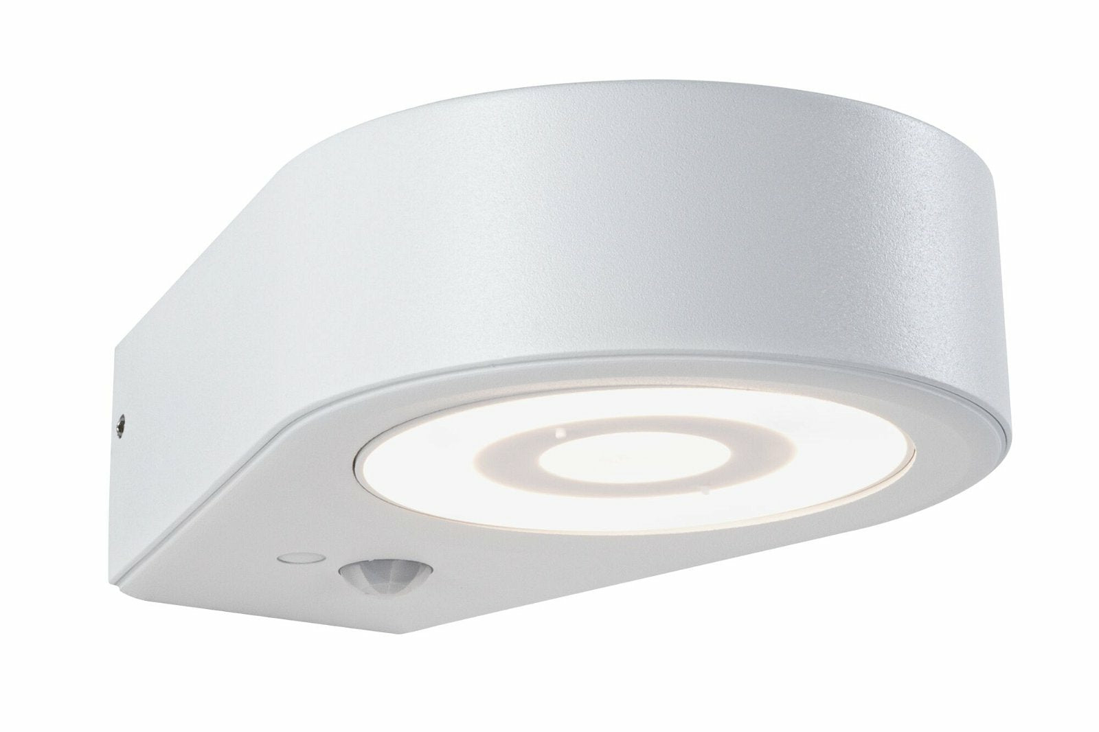 Paulmann Aussenwandleuchte – Warmweiss, 3000 K – IP44 – Netzbetrieb – mit Bewegungsmelder – Weiss, Aluminium
