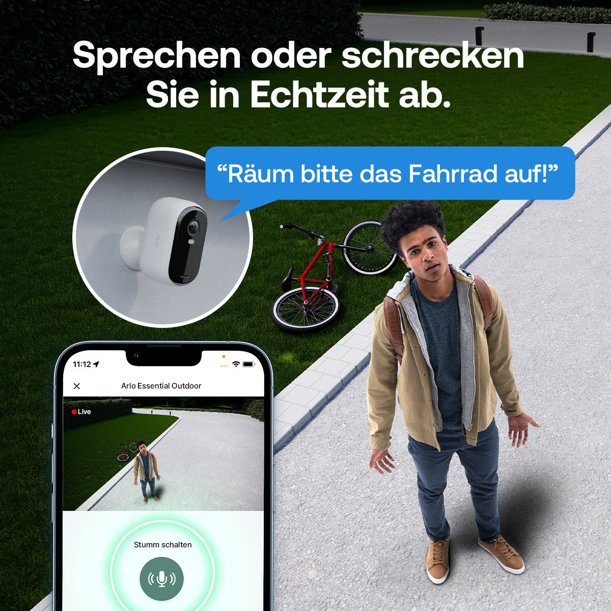 Arlo Essential3 VMK2280 Wildkamera – 2 MP, Reichweite 5 m, IP65, Weiss