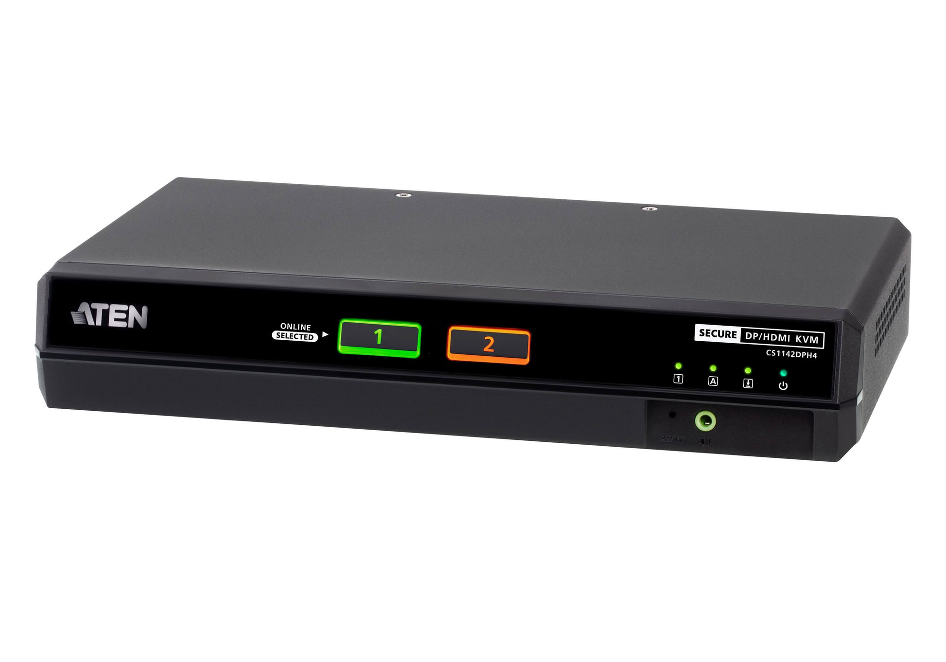 ATEN 2-Port DP/HDMI Secure KVM-Switch, Dual-View – 5120 × 2880/60 Hz, USB 2.0-Hub, PP v4.0