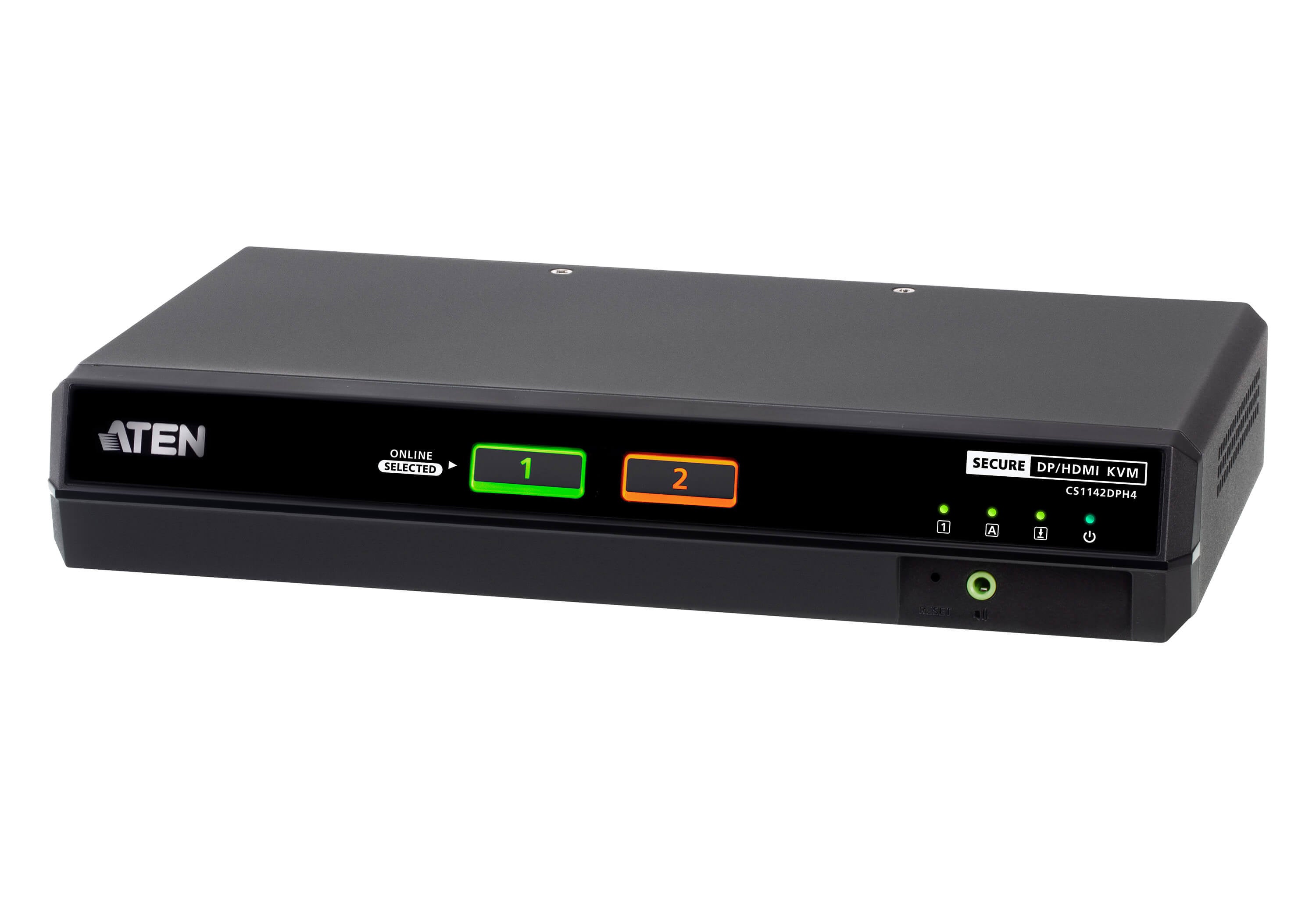 ATEN 2-Port DP/HDMI Secure KVM-Switch, Dual-View – 5120 × 2880/60 Hz, USB 2.0-Hub, PP v4.0