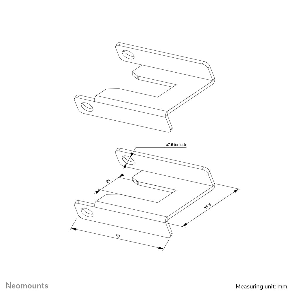 Neomounts ABL-875 – Bremssperre, Stahl, für FL50S-825, FL55-875, Hellblau