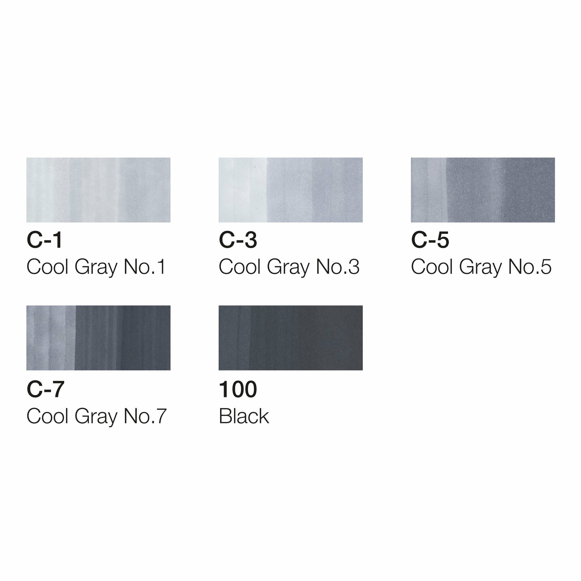 Copic Ciao Permanentmarker – Keil-/Pinselspitze – Coole Grautöne (grau, hellgrau), 6er-Set