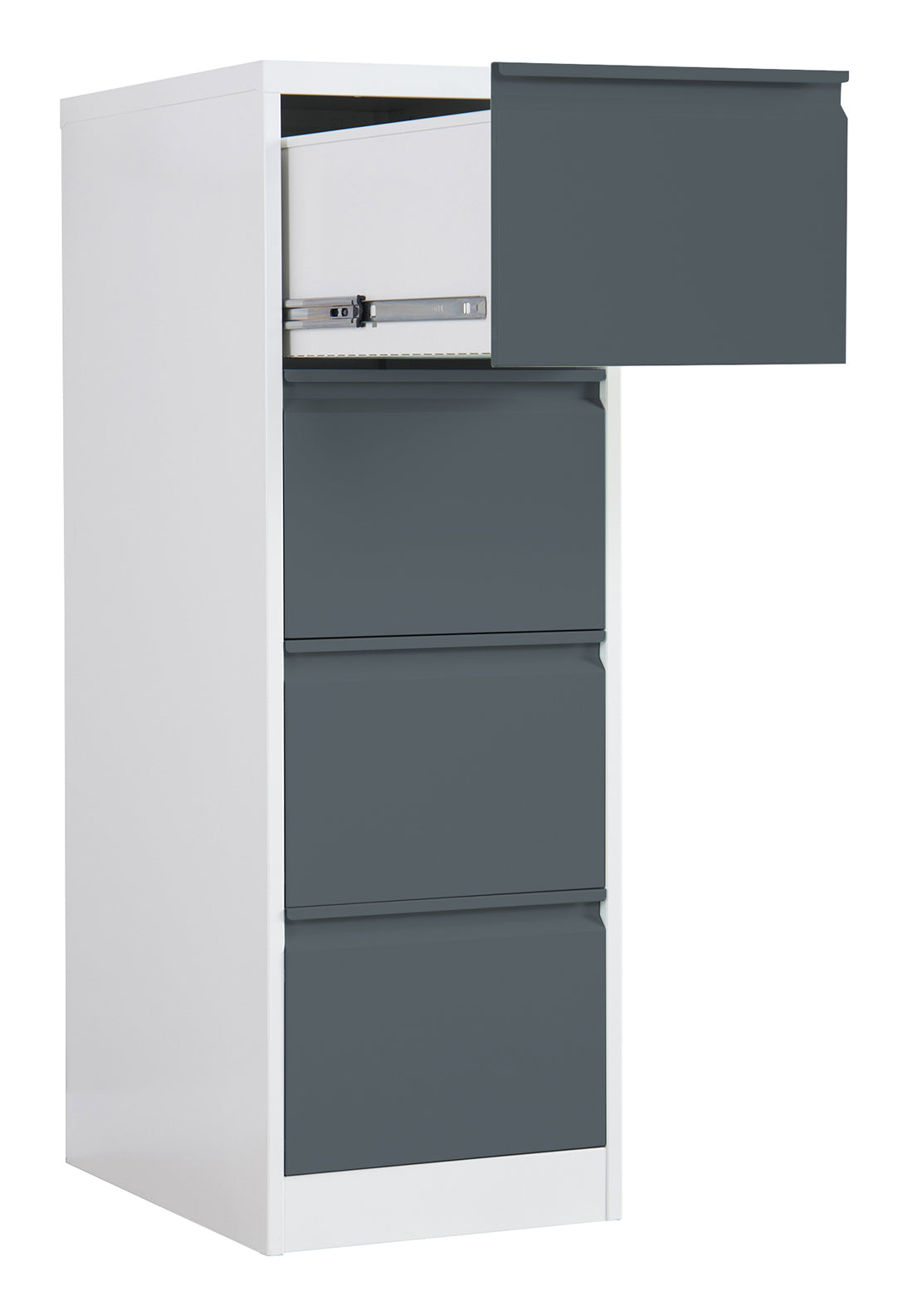 Phoenix Safe Co. FC1004GAK – Aktenschrank, 4 Schubladen, abschliessbar, Stahl, 450 × 620 × 1330 mm, Grau