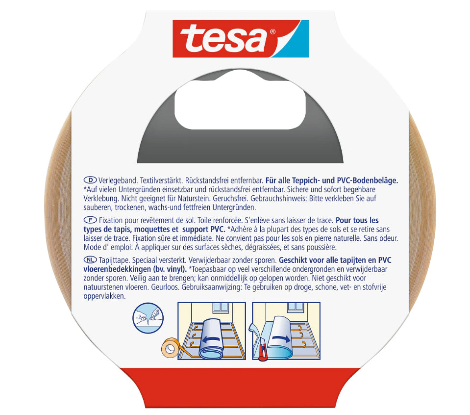 TESA Montageband – 50 mm × 10 m, transparent, für den Innenbereich
