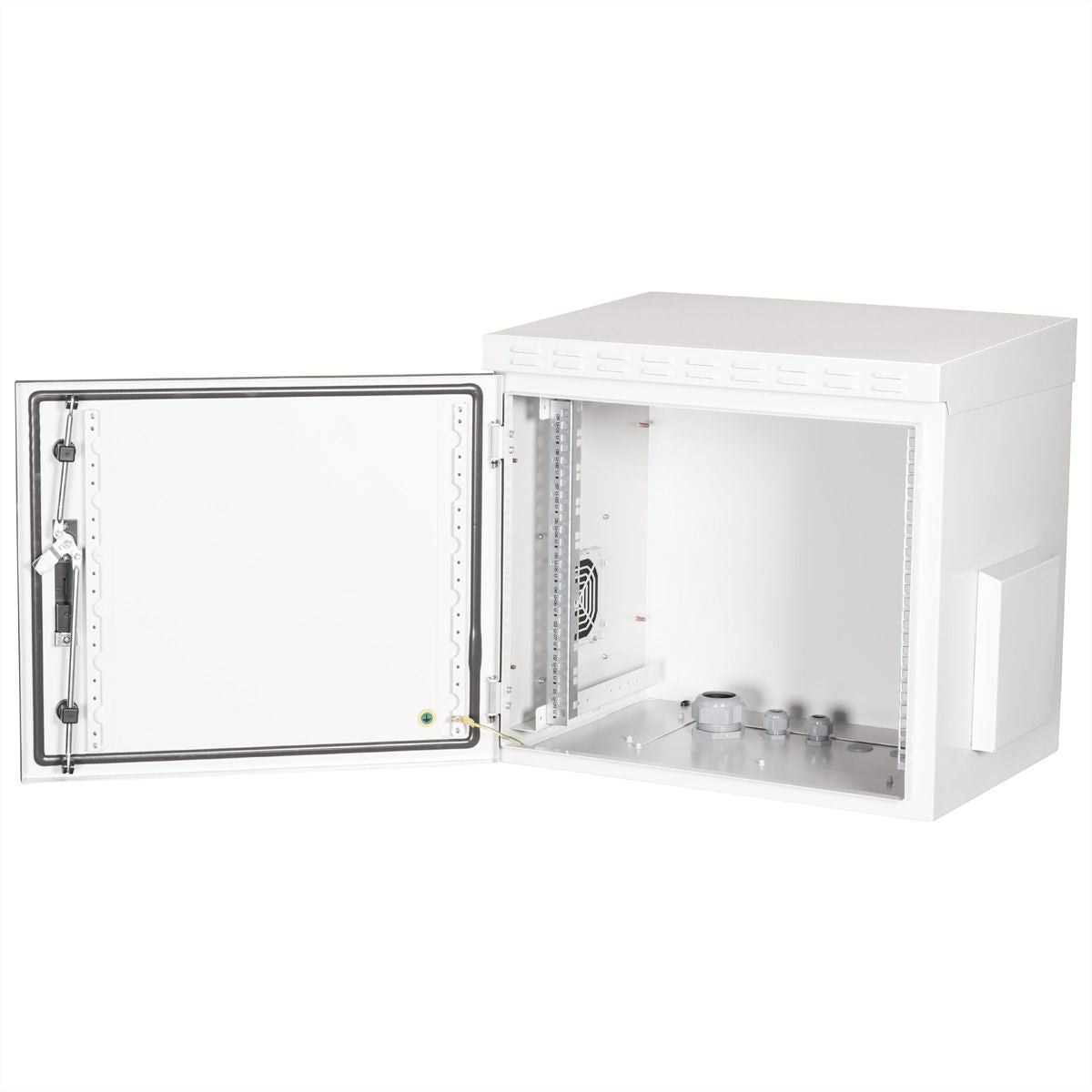 ROLINE Pro – 19" Wandverteiler 9U, IP55, abschliessbar, 600 × 450 × 579 mm, lichtgrau, Stahl