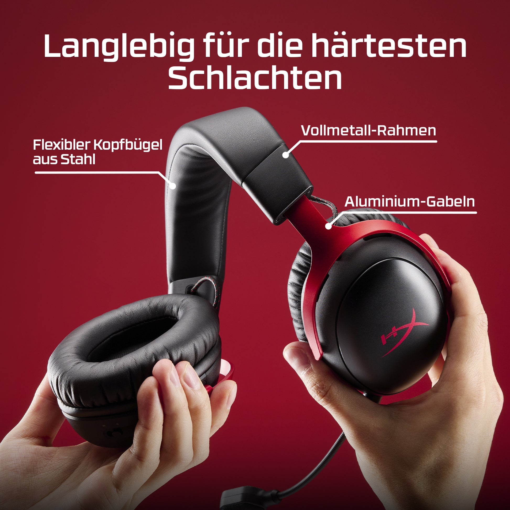 HyperX Cloud III S – Over-Ear Headset – USB-A, Surround-Sound, abnehmbares Mikrofon – schwarz – für Mac