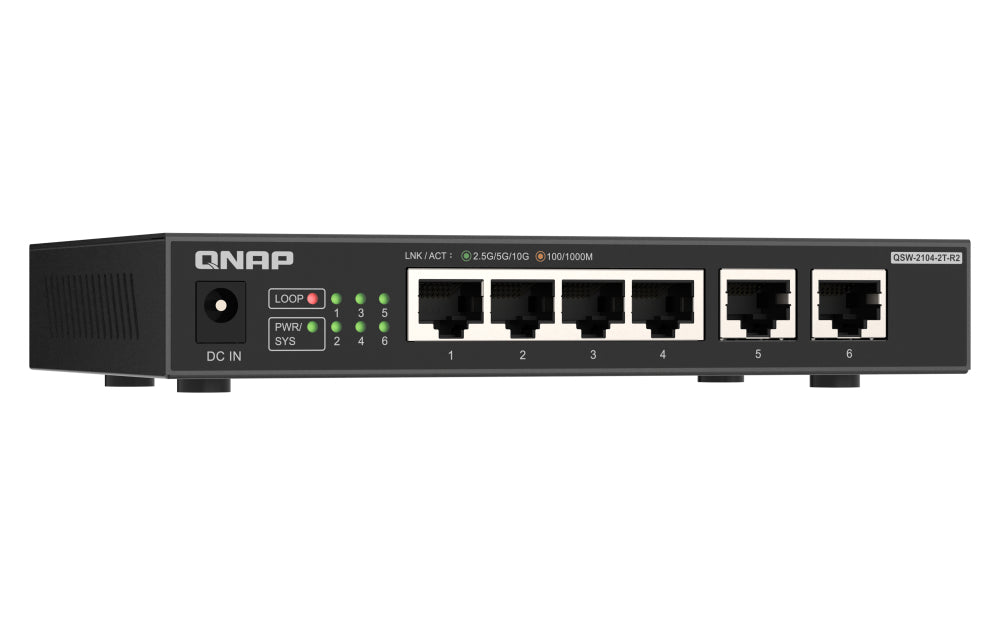 QNAP QSW-2104-2T-R2 – Switch – 4×2.5G, 2×10G RJ45