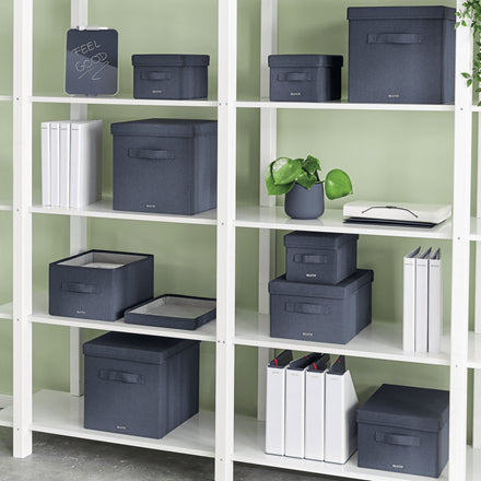 Leitz Faltbox 22 l – faltbar – Karton – dunkelgrau – 285 × 203 × 380 mm – 2 Stück