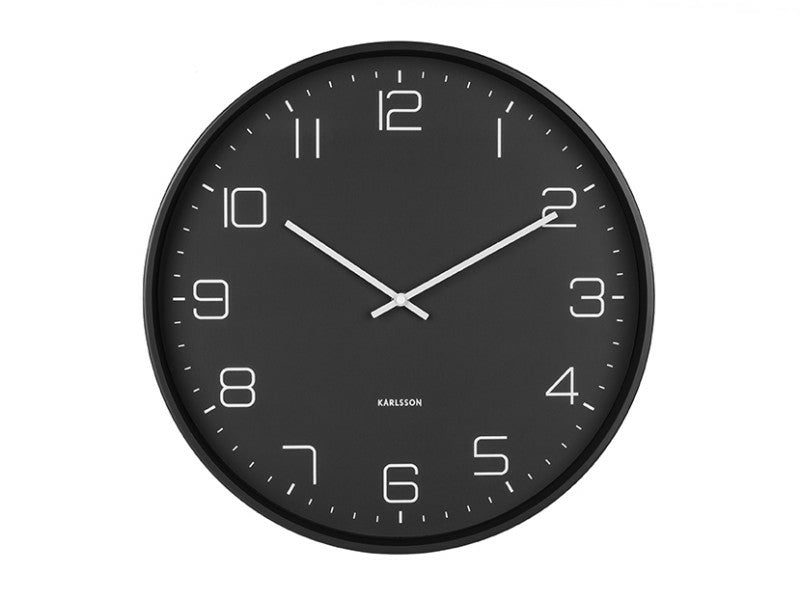 Karlsson Wanduhr Lofty – Ø 40 cm, schwarz, Metall