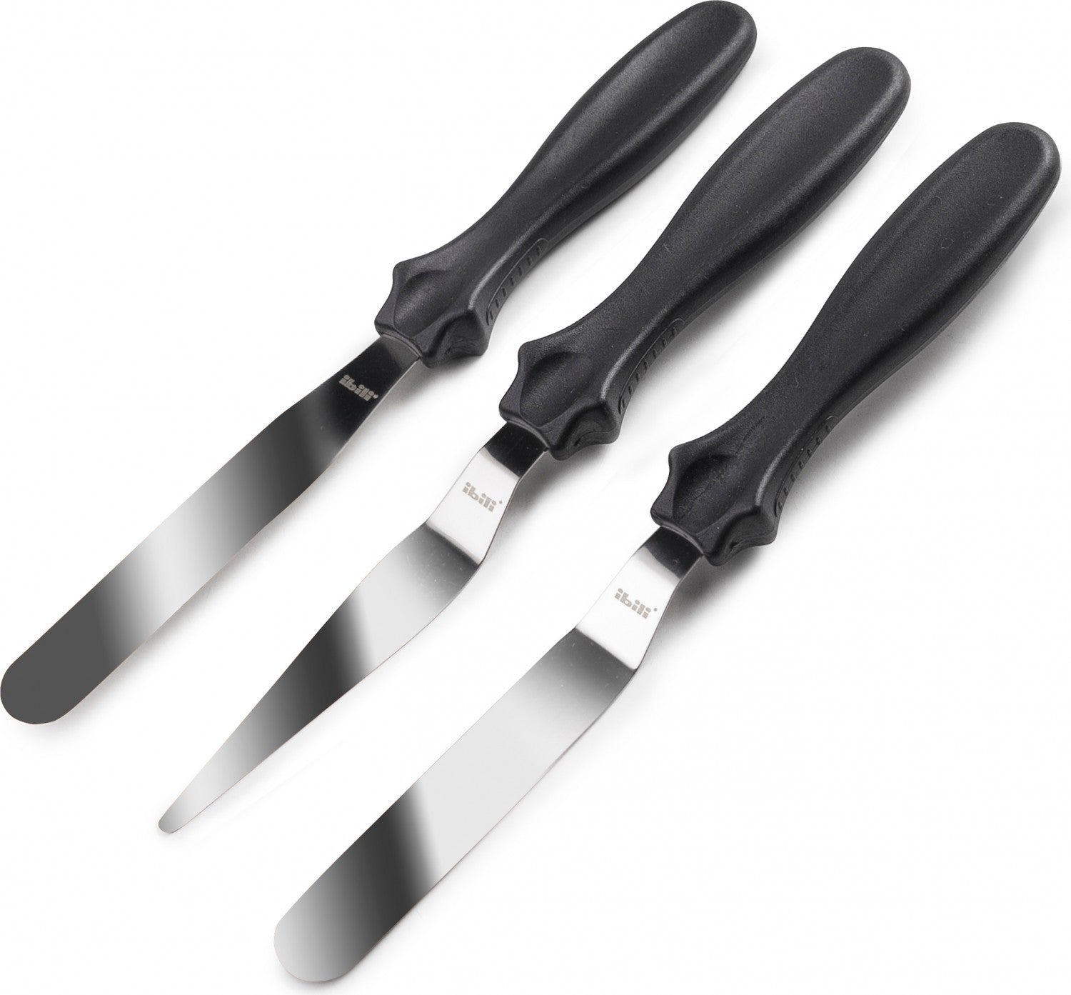 Ibili Spatel-Set 10 cm, Edelstahl, schwarzer Griff
