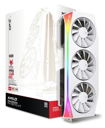 XFX Radeon RX 9070 XT – 16 GB GDDR6, PCIe 5.0, 3×DisplayPort, 1×HDMI, Weiss