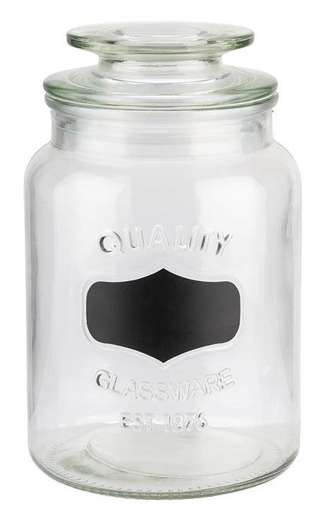 APS-Germany Vorratsdose 1 l, Ø 11 × 18 cm, Glas/Polyethylen (PE), Transparent