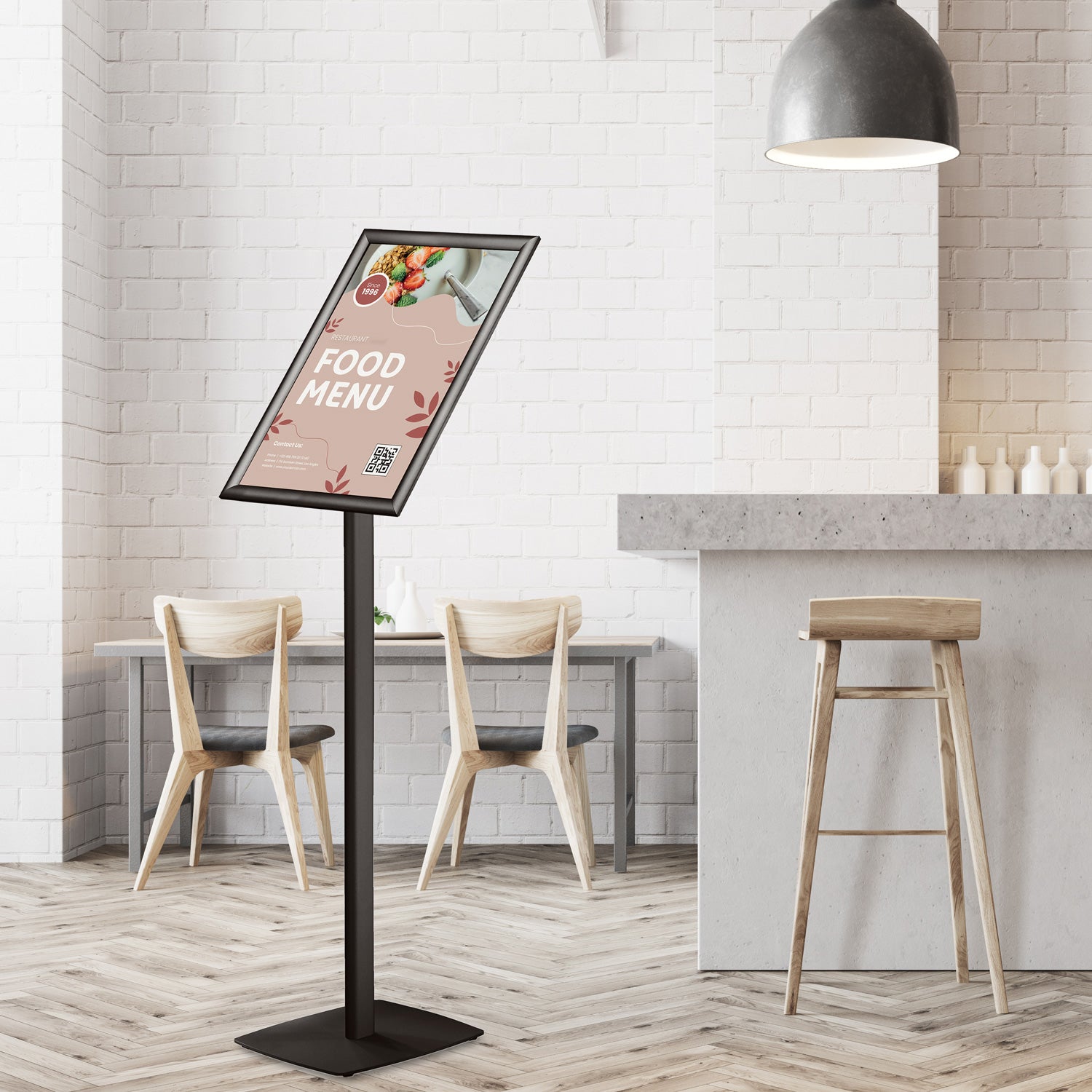 Europel Infoständer mit Klapprahmen Premium – Informationsstand, A3, 112,5 cm