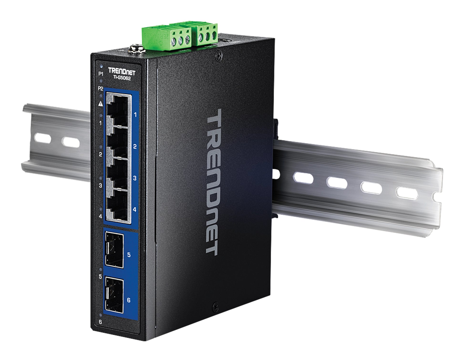 TRENDnet TI-G5062 – Unmanaged Switch – 4× 2,5G, 2× SFP+, Hutschiene