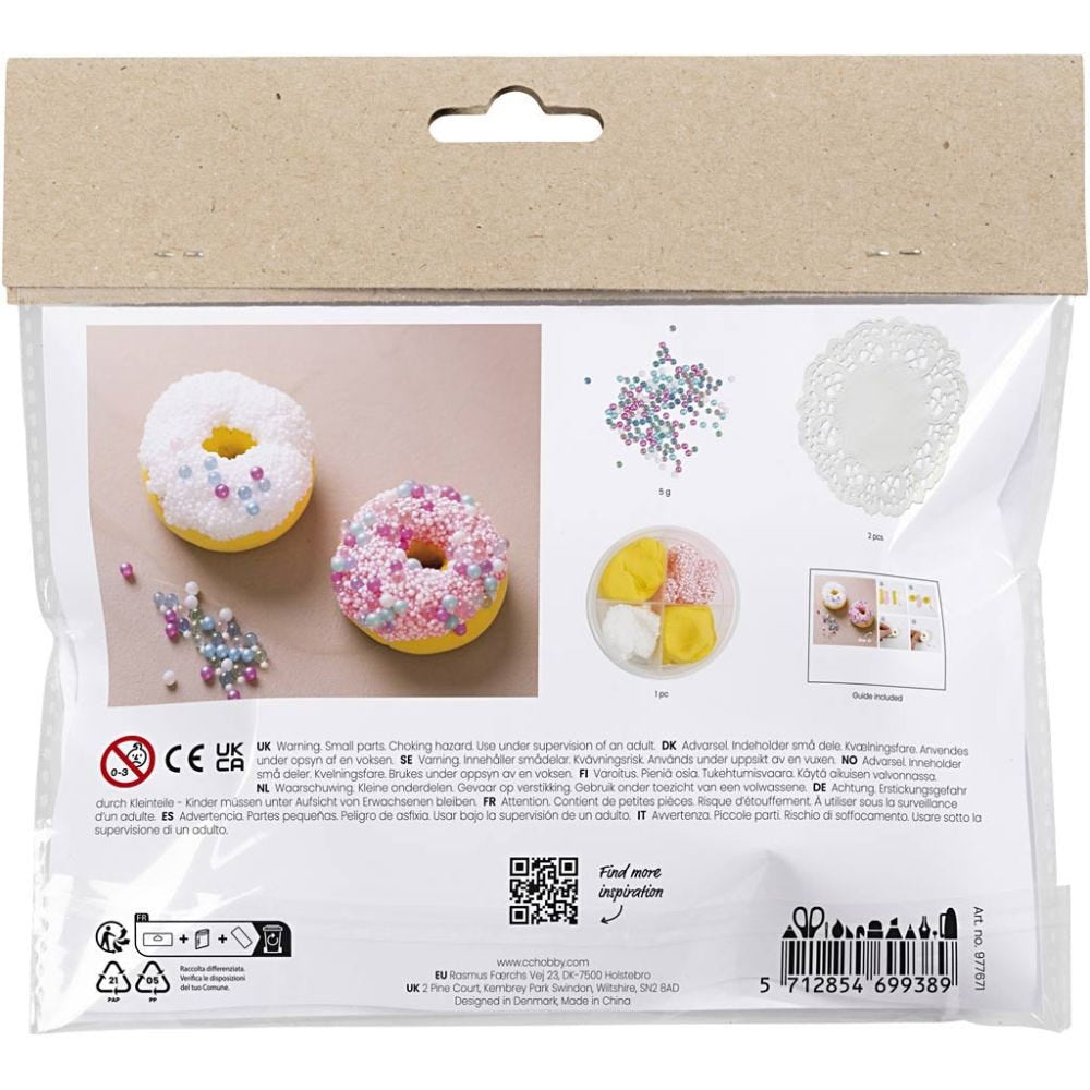 Creativ Company Knete-/Modelliermasse-Set – Donuts – lufthärtend – ab 6 Jahren