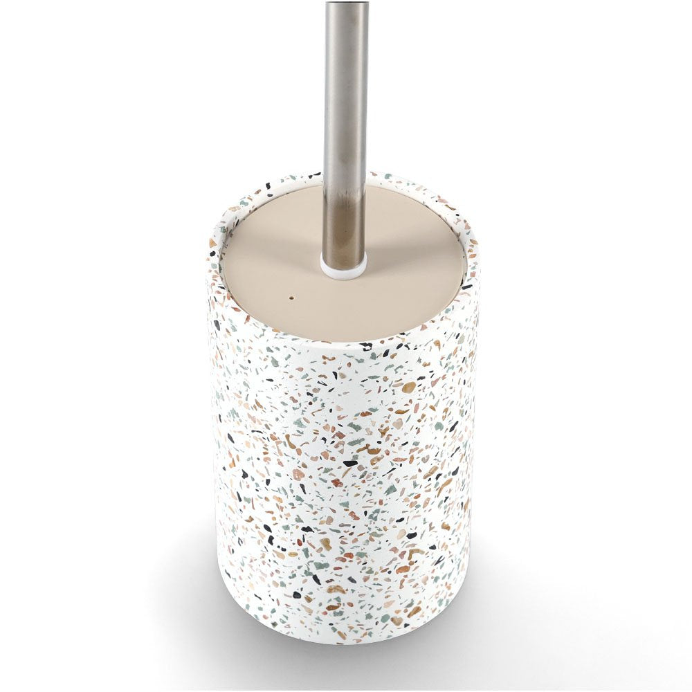 Zeller Present WC-Bürstenset – Zement, mehrfarbig, H 42 cm, Ø 10,3 cm
