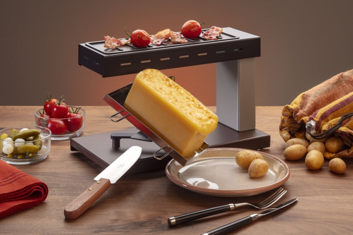 TTM Raclette Convivial 100.009 – 33,5×17,0 cm Grillfläche, 450 W, teflonbeschichtet – schwarz/braun/silber