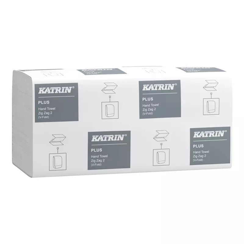 Katrin Falthandtuch Plus – V-Falz, 2-lagig, Zellstoff, Weiss, 224×230 mm, 4000 Stk.