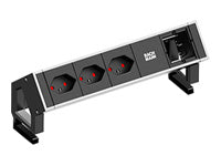 Bachmann DESK 2 – Tischsteckdosenleiste, 3× T13, 0,2 m, Stecker GST18I3