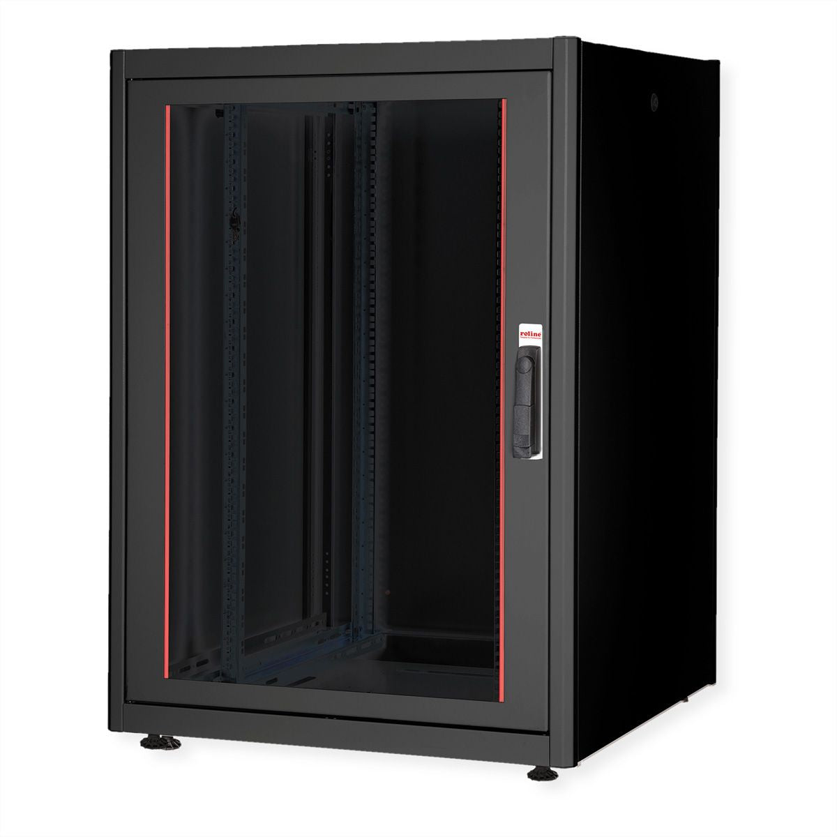 ROLINE Basic – 19" Netzwerkschrank 22U, IP20, abschliessbar, 800 × 800 × 1125 mm, schwarz, Stahl