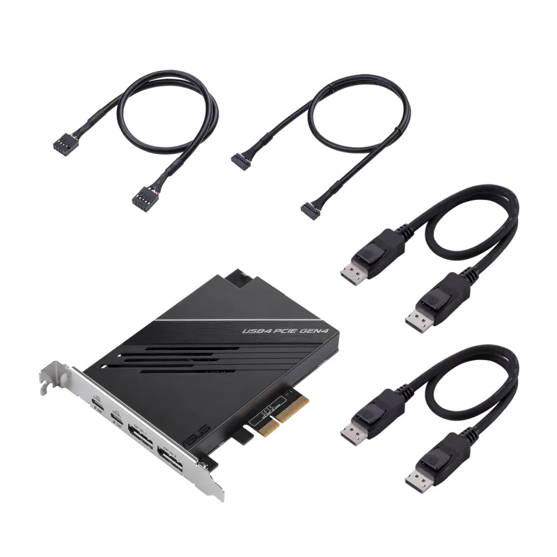 ASUS USB4 PCIe Gen4 Karte – PCIe 4.0, USB-C + DisplayPort-Ausgang – für Windows 10 x64/11 – Mehrfarbig
