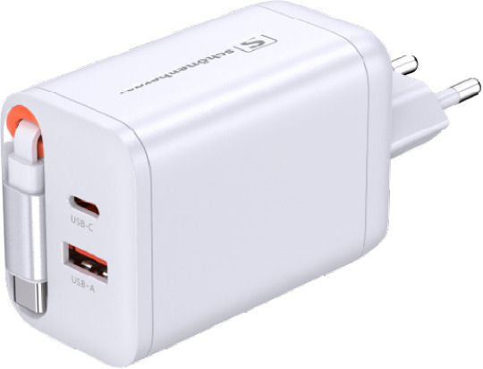M. Schönenberger 24.11067WS USB-Ladegerät 67 W – USB-C×1, USB-A×1 – PD, QC 2.0, GaN – Weiss