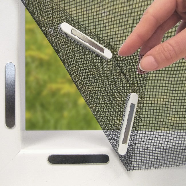 EASYmaxx Fenster-Fliegengitter – 150 × 130 cm – Schwarz – Magnetbefestigung, zuschneidbar – für Fluginsekten