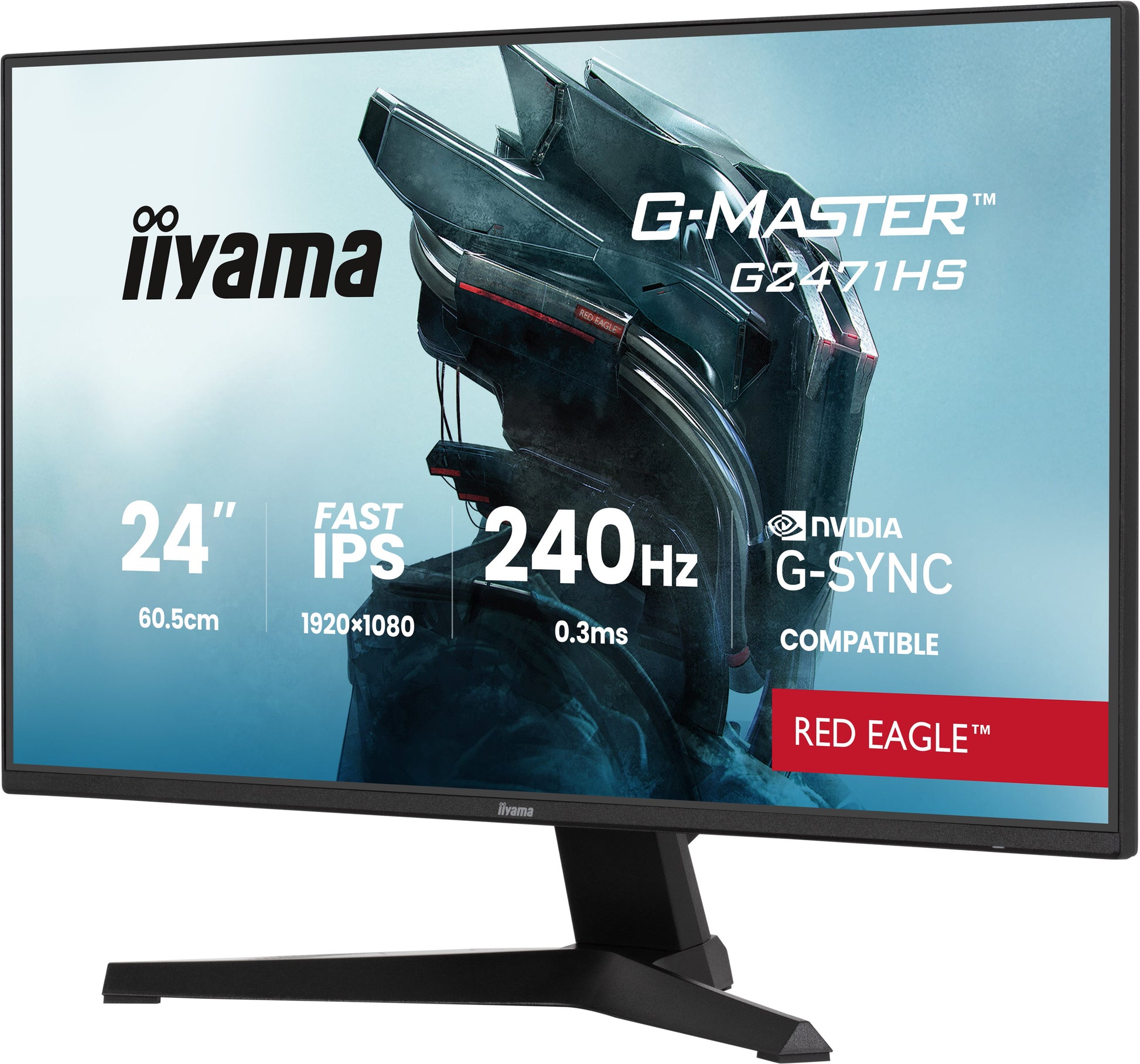 iiyama G2471HS-B1 – Monitor, 24", 1920 × 1080 (Full HD), IPS, 180 Hz, 350 cd/m²