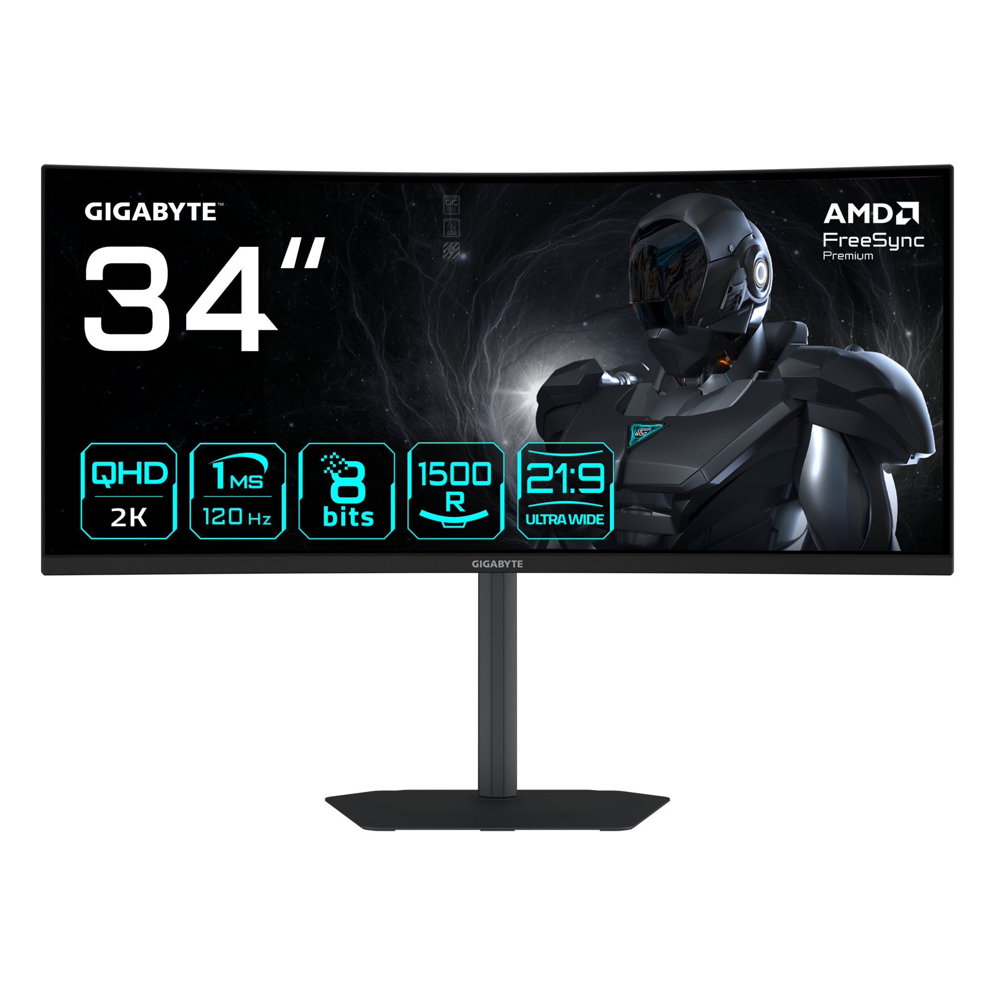 GIGABYTE GS34WQCA – Monitor, 34", 3440 × 1440, VA, 120 Hz, 300 cd/m²