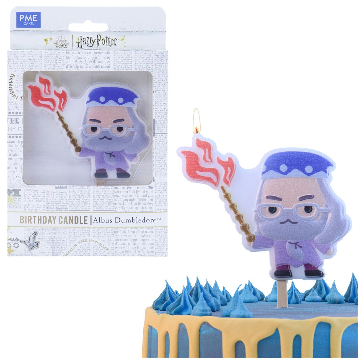 PME Geburtstagskerze Albus Dumbledore – mehrfarbig – 9,5 × 8,5 cm – 1 Stk