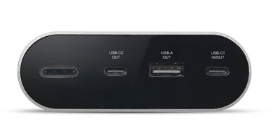 DELL Targus Laptop Powerbank – 25'000 mAh, PD 100 W, 2× USB-C, 1× USB-A, Grau, für Laptop